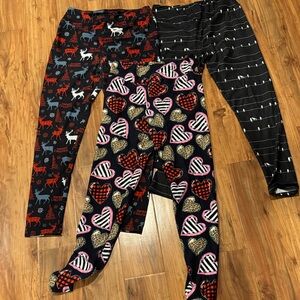 Festive and Heart Patterned Leggings Set ladies OS